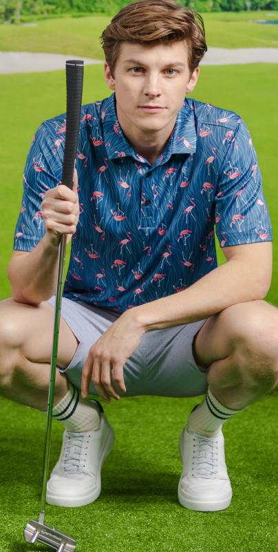Con.Struct golf polos, priced at $78, take advantage of the company’s vertical integration at all levels to increase the potential profit margin. SUBMITTED PHOTO